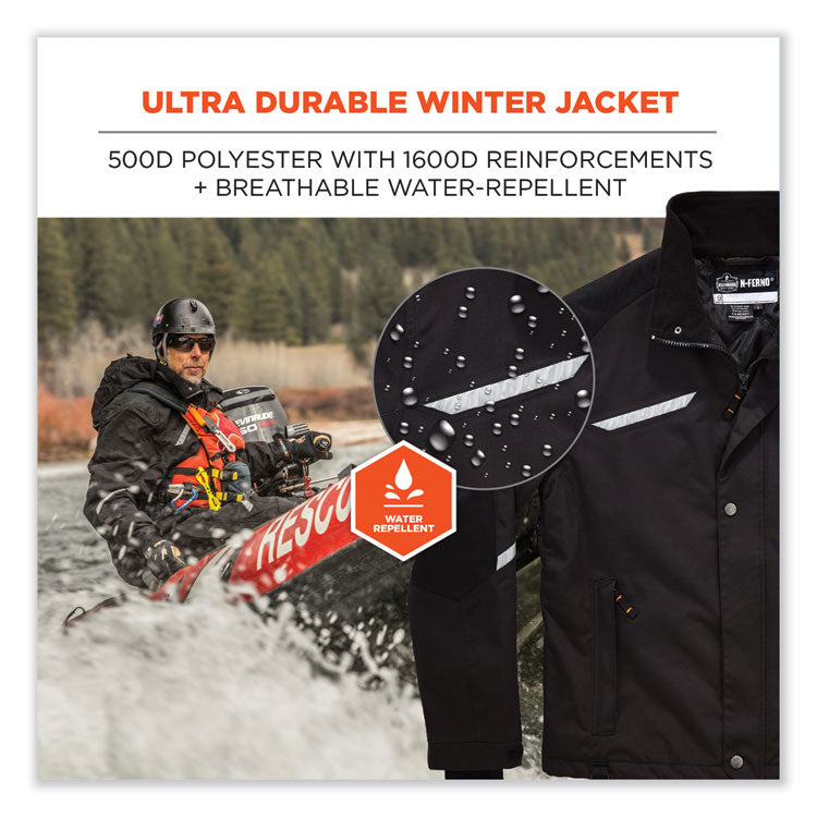 N-Ferno 6466 Thermal Jacket with 500D Nylon Shell, Large, Black