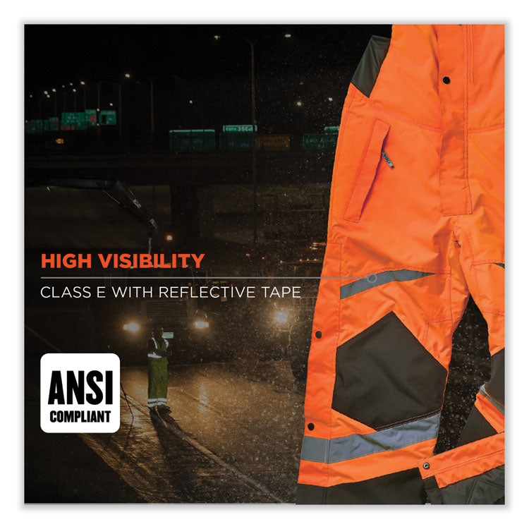 GloWear 8928 Class E Hi-Vis Insulated Bibs, 2X-Large, Orange