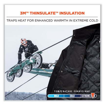 N-Ferno 6466 Thermal Jacket with 500D Nylon Shell, 3X-Large, Black