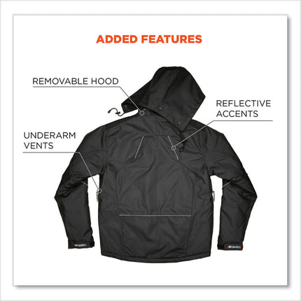 N-Ferno 6467 Winter Work Jacket with 300D Polyester Shell, Medium, Black