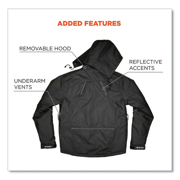 N-Ferno 6467 Winter Work Jacket with 300D Polyester Shell, 2X-Large, Black
