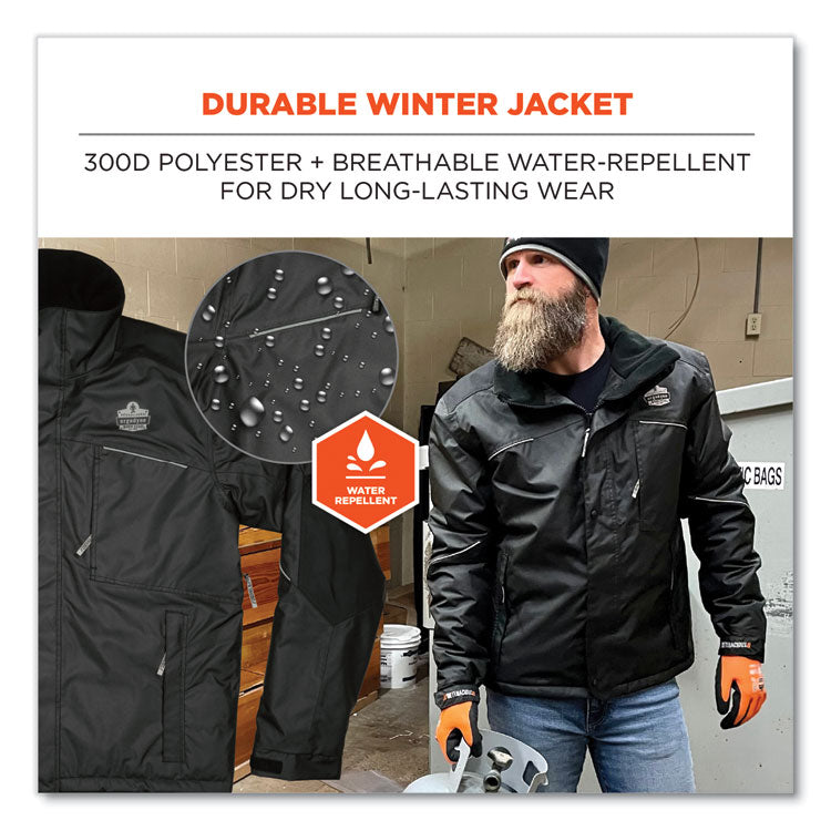 N-Ferno 6467 Winter Work Jacket with 300D Polyester Shell, 3X-Large, Black
