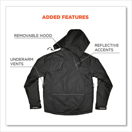 N-Ferno 6467 Winter Work Jacket with 300D Polyester Shell, 3X-Large, Black