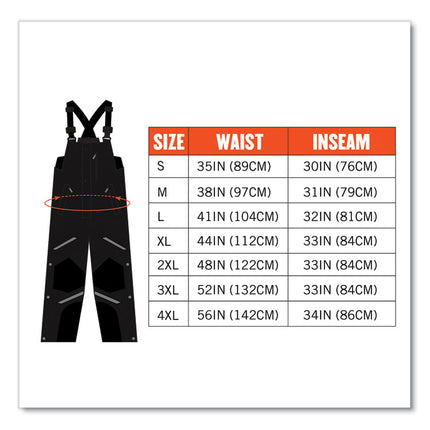 N-Ferno 6471 Thermal Bibs with 500D Nylon Shell, Small, Black