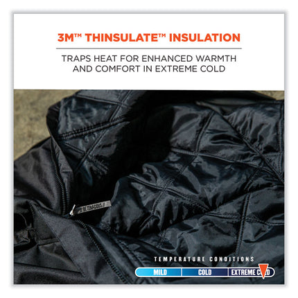 N-Ferno 6471 Thermal Bibs with 500D Nylon Shell, X-Large, Black