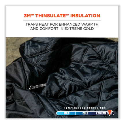 N-Ferno 6471 Thermal Bibs with 500D Nylon Shell, 2X-Large, Black