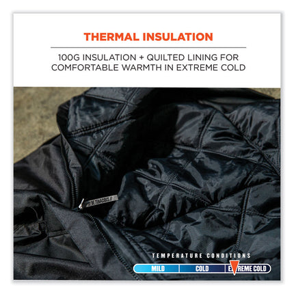 N-Ferno 6472 Thermal Bib with 300D Oxford Shell, X-Large, Black