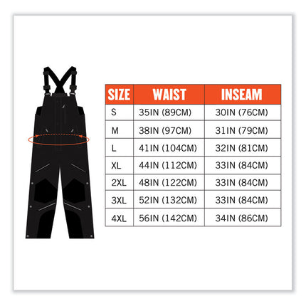 N-Ferno 6472 Thermal Bib with 300D Oxford Shell, X-Large, Black