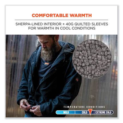 N-Ferno 6468 Duck Canvas Work Jacket, Medium, Black