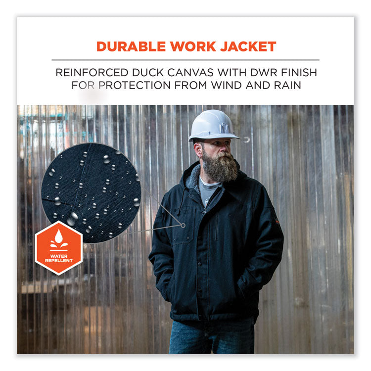 N-Ferno 6468 Duck Canvas Work Jacket, Large, Black