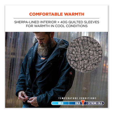 N-Ferno 6468 Duck Canvas Work Jacket, Large, Black