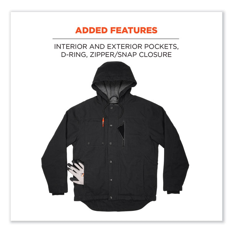 N-Ferno 6468 Duck Canvas Work Jacket, Large, Black