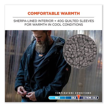 N-Ferno 6468 Duck Canvas Work Jacket, X-Large, Black