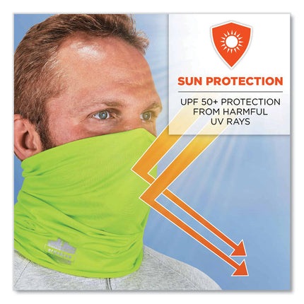 Chill-Its 6487 Cooling Performance Knit Multi-Band, Polyester/Spandex, One Size Fits Most, Hi-Vis Lime