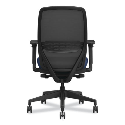 Nucleus Series Recharge Task Chair, Up to 300lb, 16.63" to 21.13" Seat Ht, Navy Seat, Black Back/Base