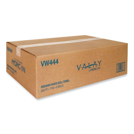 Valay Proprietary Roll Towels, 1-Ply, 7" x 800 ft, White, 6 Rolls/Carton