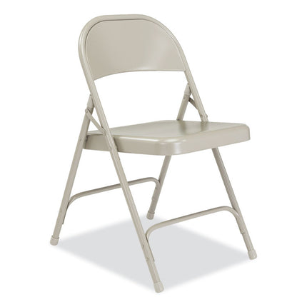 50 Series All-Steel Folding Chair, Supports Up to 500 lb, 16.75" Seat Height, Gray Seat, Gray Back, Gray Base, 4/Carton