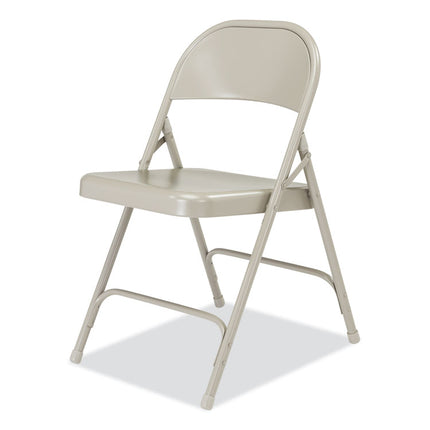 50 Series All-Steel Folding Chair, Supports Up to 500 lb, 16.75" Seat Height, Gray Seat, Gray Back, Gray Base, 4/Carton