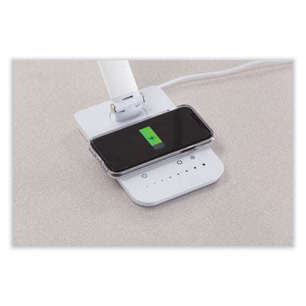 Vamp LED Wireless Charging Lamp, Multi-pivot Neck, 16.75" High, Black