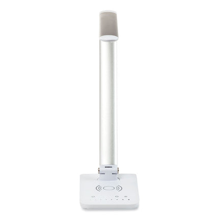 Vamp LED Wireless Charging Lamp, Multi-pivot Neck, 16.75" High, Silver