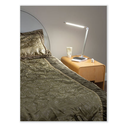 Vamp LED Wireless Charging Lamp, Multi-pivot Neck, 16.75" High, White