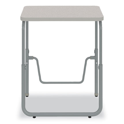 AlphaBetter 2.0 Height-Adjustable Student Desk with Pendulum Bar, 27.75 x 19.75 x 22 to 30, Pebble Gray