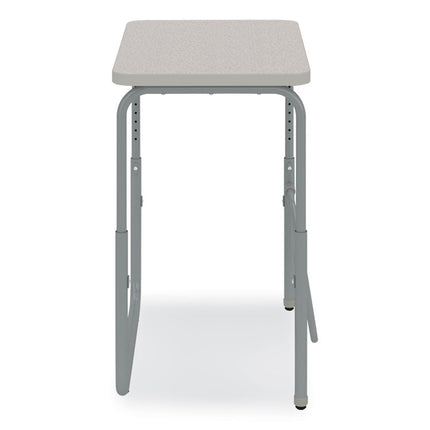 AlphaBetter 2.0 Height-Adjustable Student Desk with Pendulum Bar, 27.75 x 19.75 x 22 to 30, Pebble Gray
