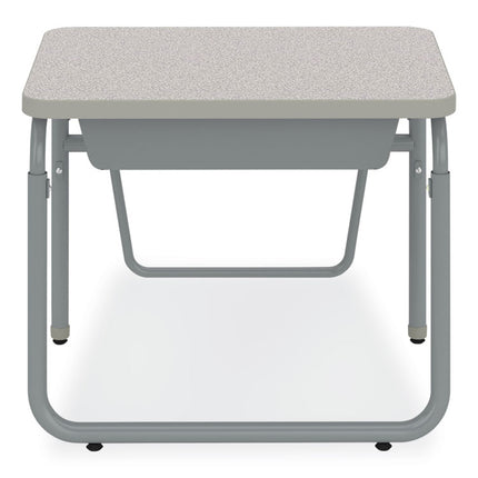 AlphaBetter 2.0 Height-Adjustable Student Desk with Pendulum Bar and Book Box, 27.75" x 19.75" x 22" to 30", Pebble Gray
