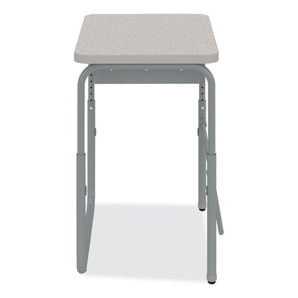 AlphaBetter 2.0 Height-Adjustable Student Desk with Pendulum Bar and Book Box, 27.75" x 19.75" x 22" to 30", Pebble Gray