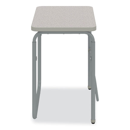 AlphaBetter 2.0 Height-Adjustable Student Desk with Pendulum Bar, 27.75" x 19.75" x 29" to 43", Pebble Gray