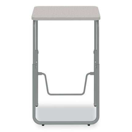 AlphaBetter 2.0 Height-Adjustable Student Desk with Pendulum Bar, 27.75" x 19.75" x 29" to 43", Pebble Gray