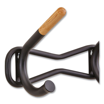 Family Coat Wall Rack, 6 Hook, 42.75w x 5.25d x 7.25h, Black