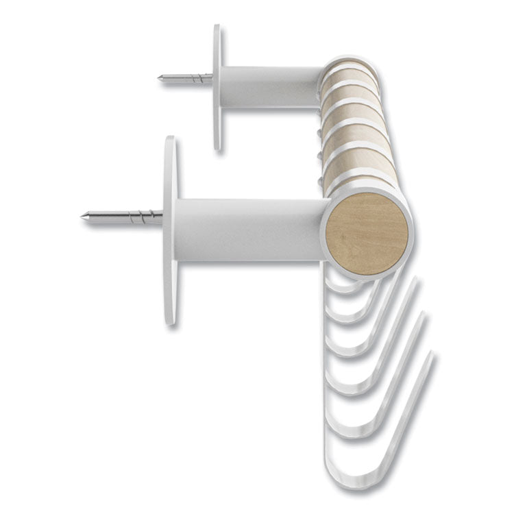 Resi Coat Wall Rack, 6 Hook, 36.25w x 4.25d x 6h, White