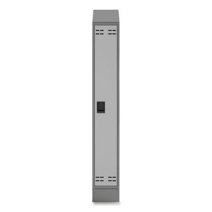 Single Sloped Metal Locker Hood Addition, 12w x 18d x 6h, Gray