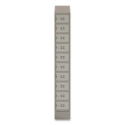 Single Sloped Metal Locker Hood Addition, 12w x 18d x 6h, Tan