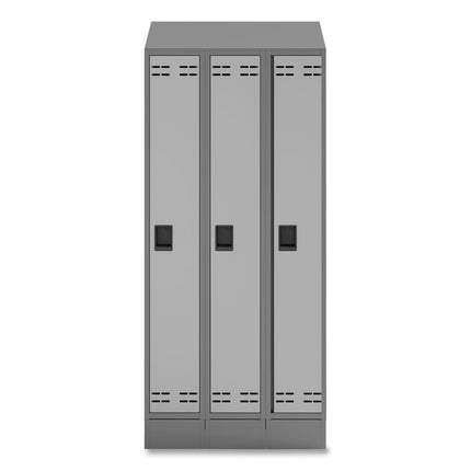 Triple Sloped Metal Locker Hood Addition, 36w x 18d x 6h, Gray