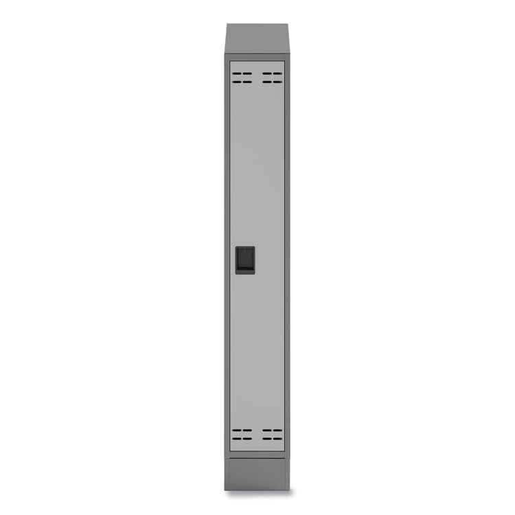 Single Continuous Metal Locker Base Addition, 11.7w x 16d x 5.75h, Gray