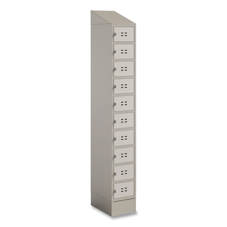 Single Continuous Metal Locker Base Addition, 11.7w x 16d x 5.75h, Tan