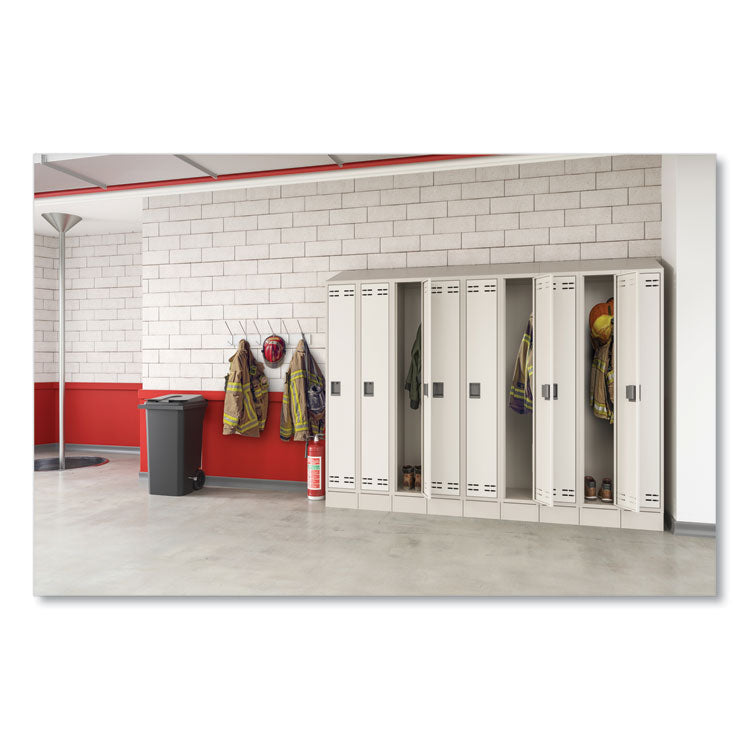 Triple Continuous Metal Locker Base Addition, 35w x 16d x 5.75h, Tan