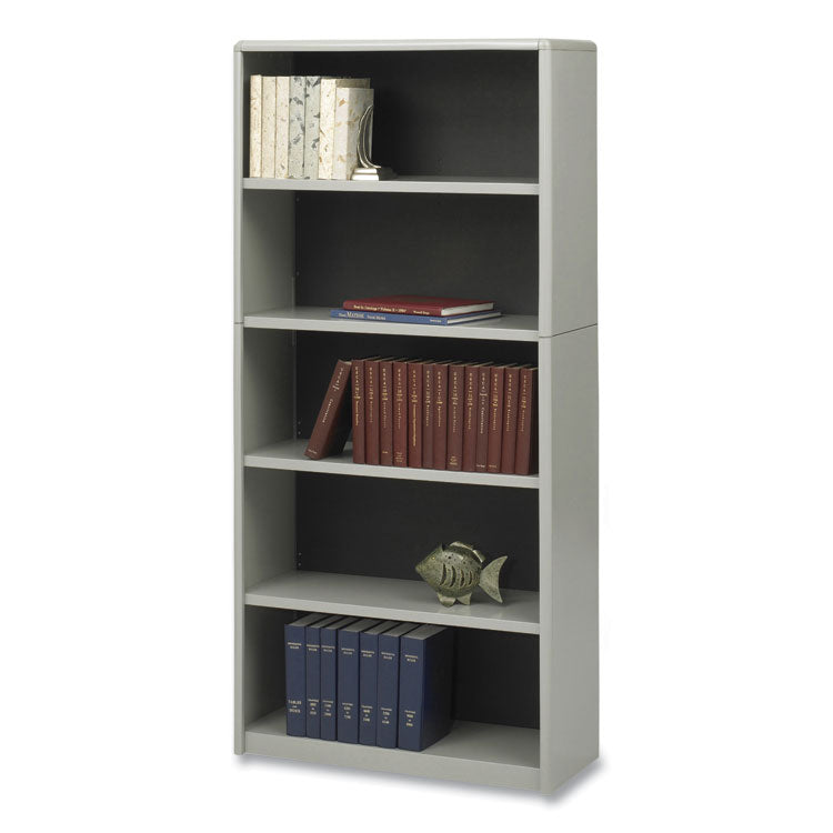 ValueMate Economy Bookcase, Five-Shelf, 31.75w x 13.5d x 67h, Gray