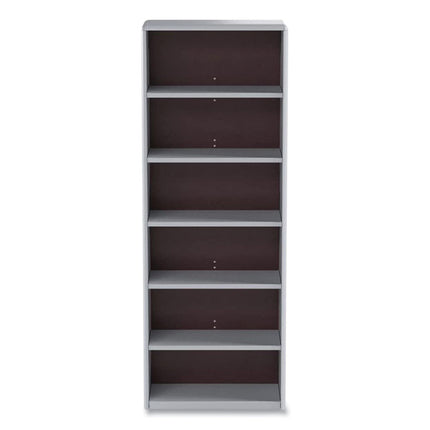 ValueMate Economy Bookcase, Six-Shelf, 31.75w x 13.5d x 80h, Gray