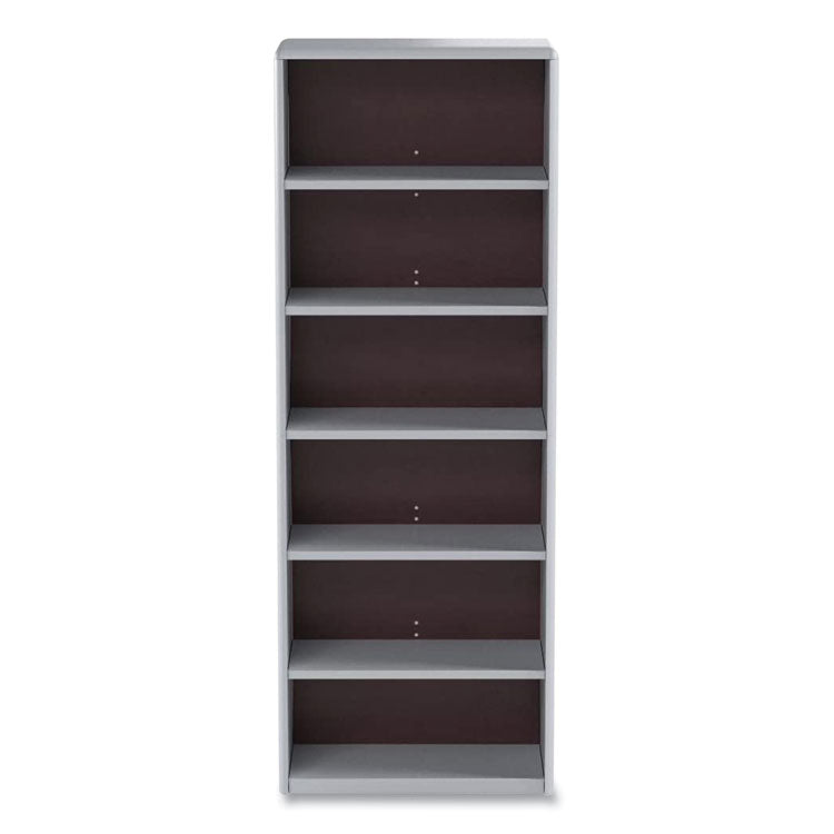 ValueMate Economy Bookcase, Six-Shelf, 31.75w x 13.5d x 80h, Gray