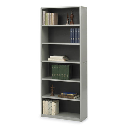 ValueMate Economy Bookcase, Six-Shelf, 31.75w x 13.5d x 80h, Gray