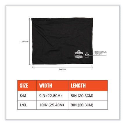 Chill-Its 6489 2-Layer Cooling Performance Knit Multi-Band, Polyester/Spandex, Small/Medium, Black