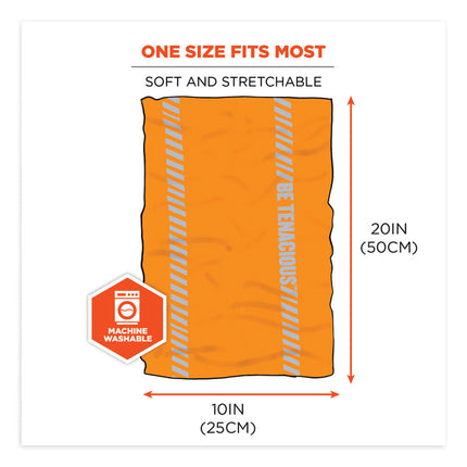 Chill-Its 6487R Reflective Cooling Multi-Band, Polyester/Spandex, One Size Fits Most, Hi-Vis Orange