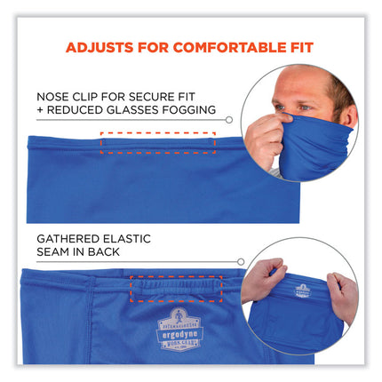 Chill-Its 6483 Cooling Neck Gaiter Bandana Pocket, Polyester/Spandex, Small/Medium, Blue