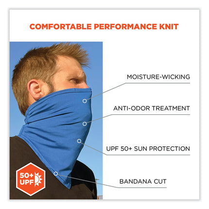 Chill-Its 6482 Cooling Neck Gaiter Bandana Pocket Kit, Polyester/Spandex, Large/X-Large, Blue