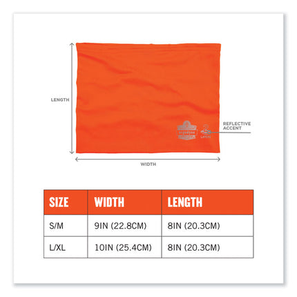 Chill-Its 6489 2-Layer Cooling Performance Knit Multi-Band, Polyester/Spandex, Small/Medium, Hi-Vis Orange