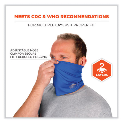 Chill-Its 6489 2-Layer Cooling Performance Knit Multi-Band, Polyester/Spandex, Large/X-Large, Blue