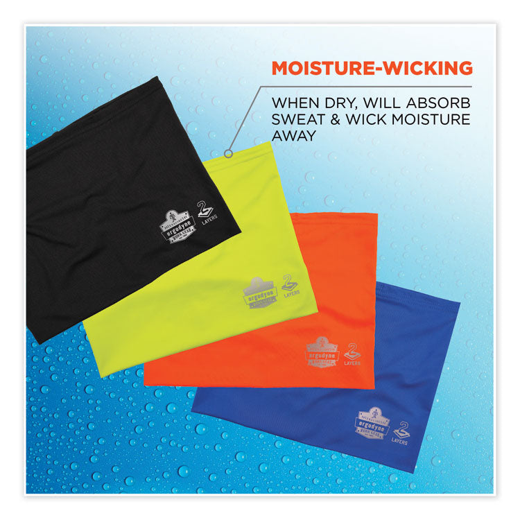 Chill-Its 6489 2-Layer Cooling Performance Knit Multi-Band, Polyester/Spandex, 2X-Large/3X-Large,Hi-Vis Orange